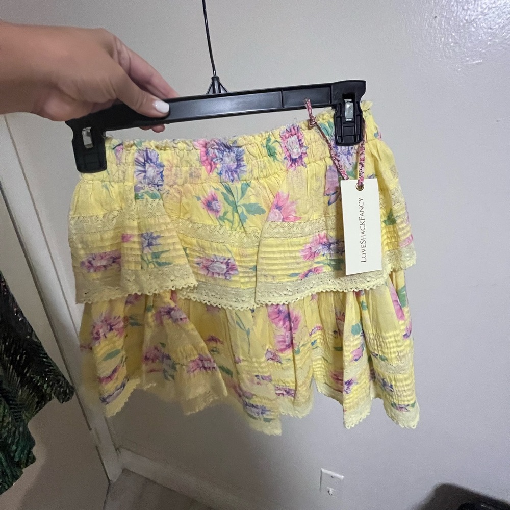 Love shack fancy ruffle mini skirt